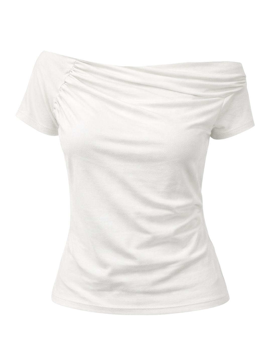 Basic Asymmetrical Ruched Top